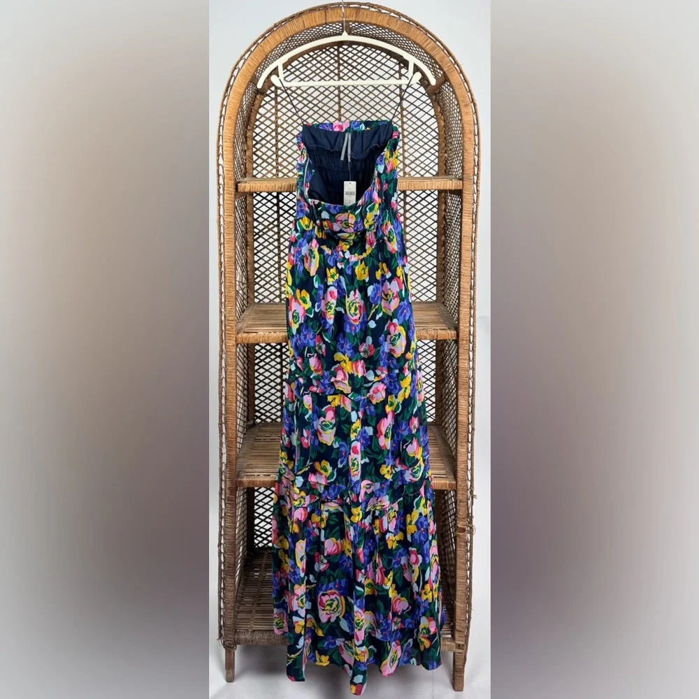 Anthropologie The Somerset Strapless Maxi Dress Blue Floral S NWT - Picture 4 of 6